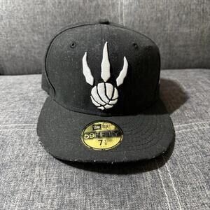 Toronto Raptors Hat New Era 59FIFTY Fitted Black Size 7 1/8 NBA Cap Men’s